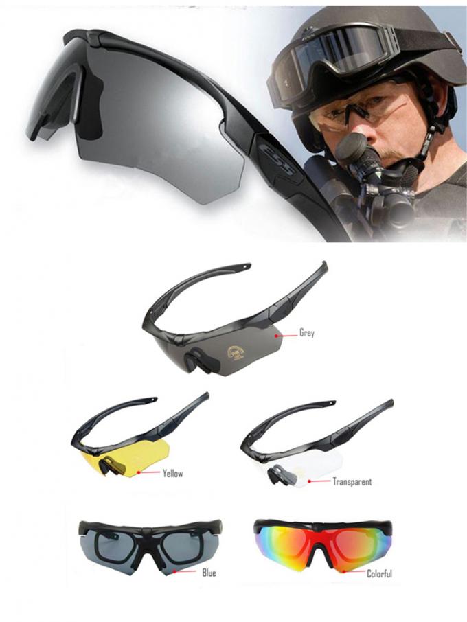 विरोधी प्रभाव विरोधी कोहरे Uv400 सुरक्षात्मक खेल शूटिंग शिकार सामरिक बैलिस्टिक काले चश्मे सैन्य आंखों के छायाएं सुरक्षा चश्मा